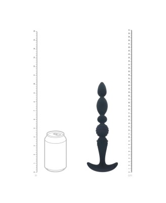 Multi Textured Silicone Flared Anal Probe - Black