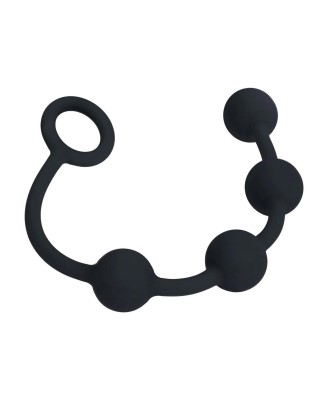 Round Silicone Anal Balls - S - 20mm - Black