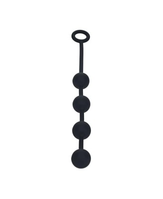 Round Silicone Anal Balls - M - 30mm - Black