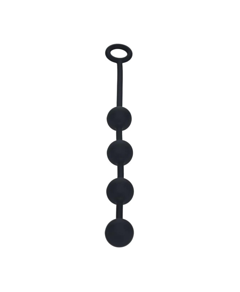 Round Silicone Anal Balls - M - 30mm - Black