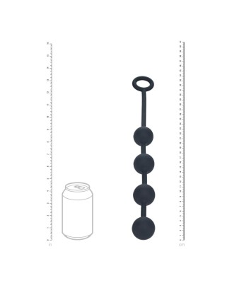 Round Silicone Anal Balls - M - 30mm - Black