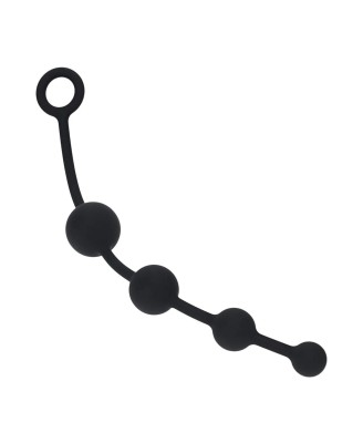Curved Silicone Anal Beads - Black