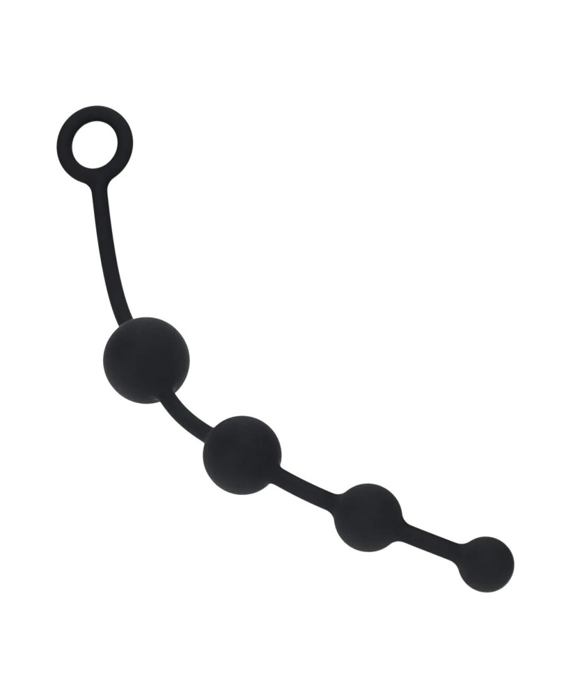 Curved Silicone Anal Beads - Black