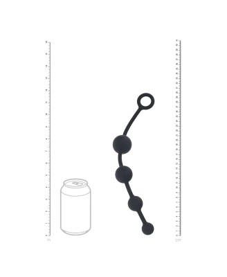 Curved Silicone Anal Beads - Black