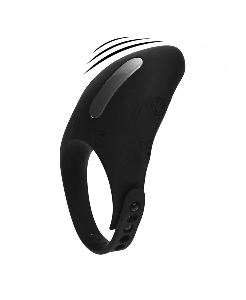 Adjustable Vibrating Silicone Cockring - Black