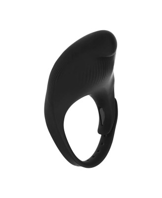 Adjustable Vibrating Silicone Cockring - Black