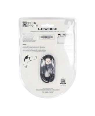 Adjustable Bunny Vibrating Silicone Lasso Cockring and Shaft Loop - Black