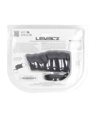 Vibrating Ribbed Silicone Cock Sleeve and Ball Ring - Black