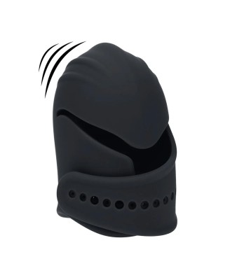 Adjustable Vibrating Silicone Penis Head Stimulator - Black