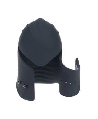 Adjustable Vibrating Silicone Penis Head Stimulator - Black