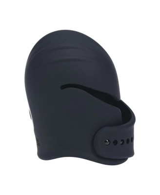 Adjustable Vibrating Silicone Penis Head Stimulator - Black