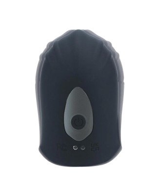 Adjustable Vibrating Silicone Penis Head Stimulator - Black