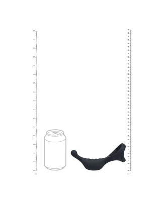 Vibrating Silicone Prostate Stimulator with Tri O Cockring - Black