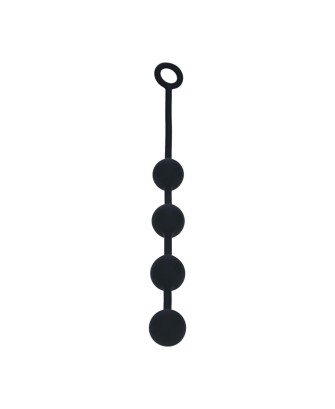 Round Silicone Anal Balls - L - 40mm - Black