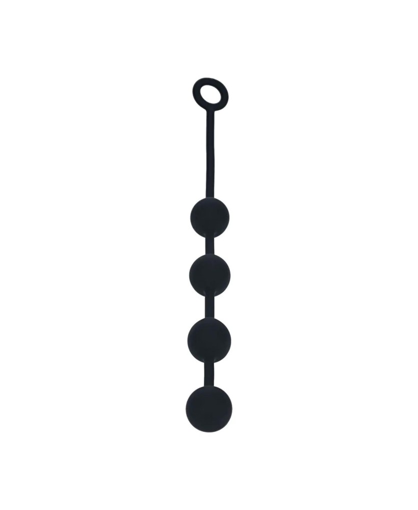 Round Silicone Anal Balls - L - 40mm - Black