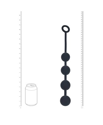Round Silicone Anal Balls - L - 40mm - Black