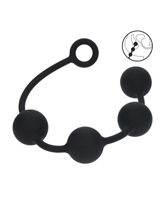 Round Silicone Anal Balls - XL - 50mm - Black