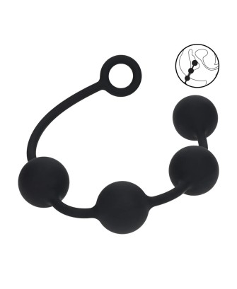Round Silicone Anal Balls - XL - 50mm - Black