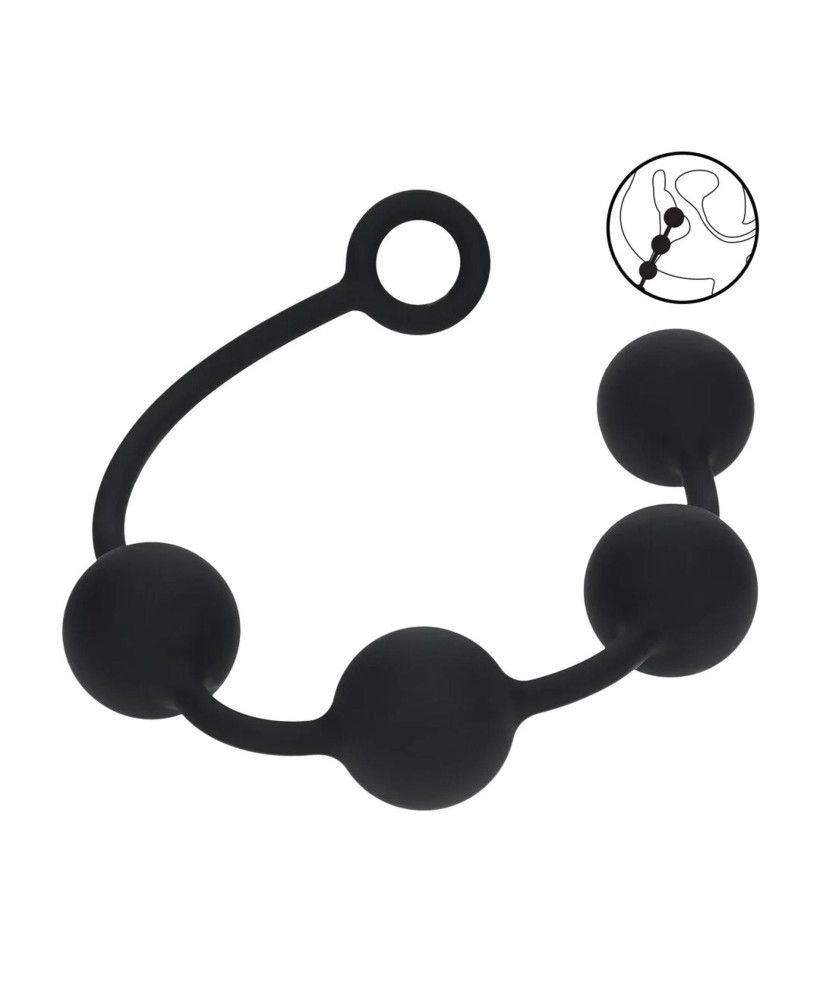 Round Silicone Anal Balls - XL - 50mm - Black