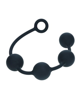 Round Silicone Anal Balls - XL - 50mm - Black
