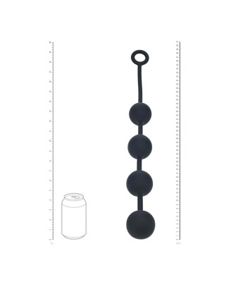 Round Silicone Anal Balls - XL - 50mm - Black