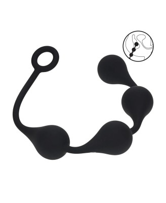 Waterdrop Silicone Anal Balls - L - 40mm - Black