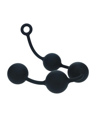 Silicone Round Anal Balls - XXL - 60mm - Black