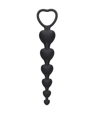 Anal Heart Beads - Black