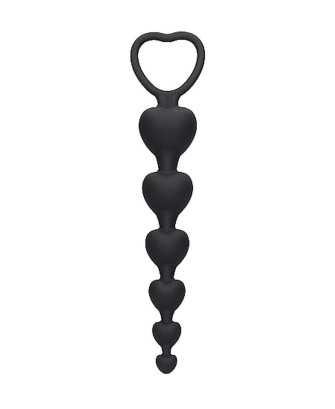 Anal Heart Beads - Black
