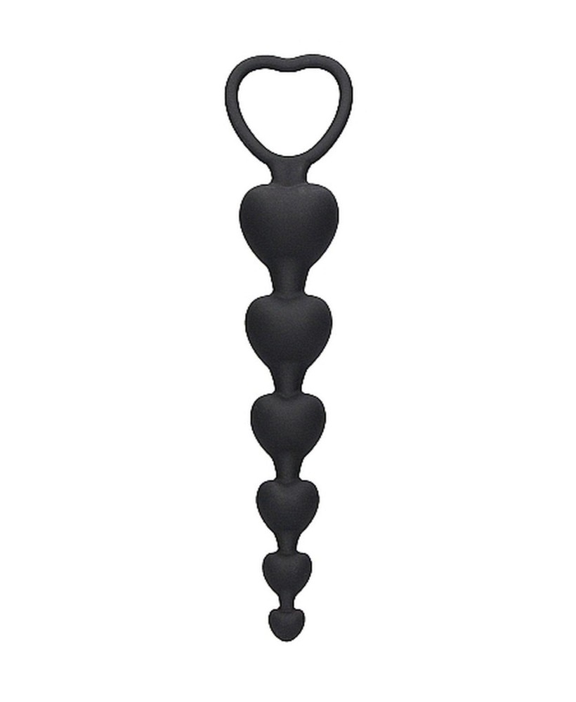 Anal Heart Beads - Black