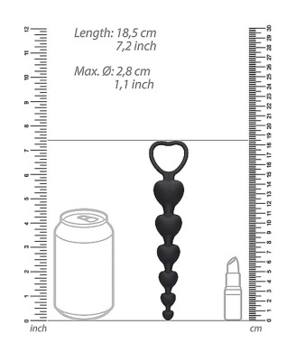 Anal Heart Beads - Black