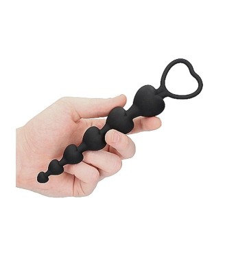 Anal Heart Beads - Black