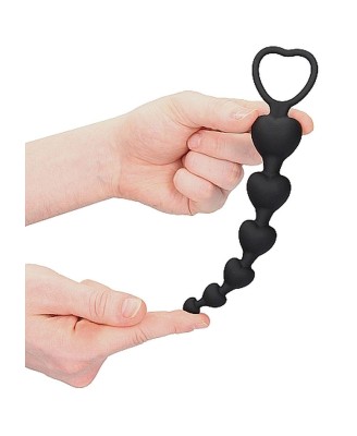 Anal Heart Beads - Black
