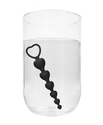 Anal Heart Beads - Black