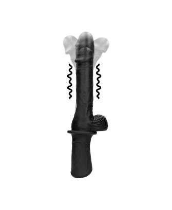 Hand Held Liquid Silicone Vibrating and Thrusting Sex Machine - Black