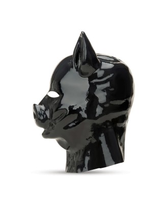 Latex Pig Hood - Black