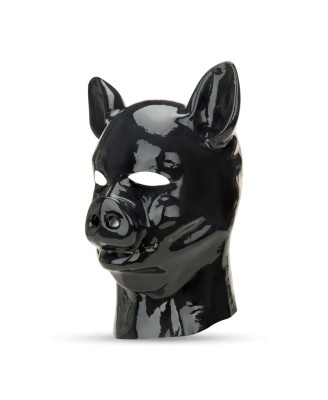 Latex Pig Hood - Black