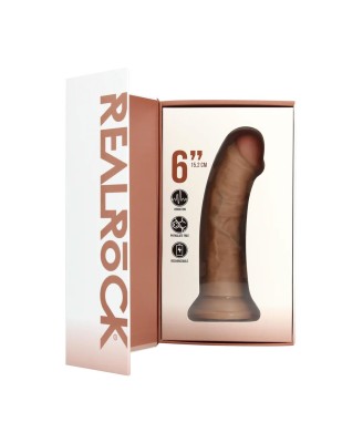 Vibrating Regular Curved Cock - 15,5 cm - Tan