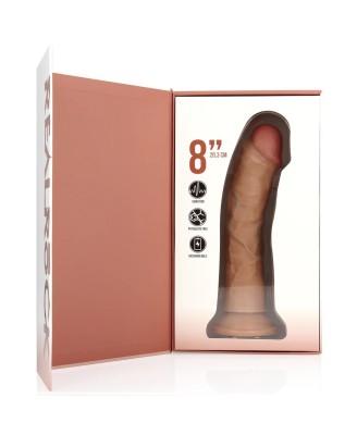 Vibrating Regular Curved Cock - 8 / 20,5 cm - Tan
