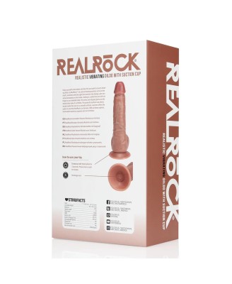 Vibrating Regular Straight Cock with Balls - 7" / 18 cm - Tan