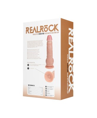 Vibrating Regular Straight Cock with Balls - 23 cm - Flesh