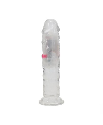 LED Vibrating Straight Cock - 15 cm - Transparent