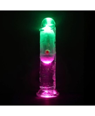 LED Vibrating Straight Cock - 15 cm - Transparent