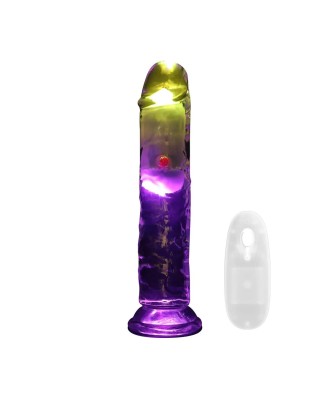 LED Vibrating Straight Cock - 18 cm - Transparent
