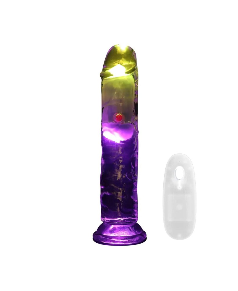 LED Vibrating Straight Cock - 18 cm - Transparent