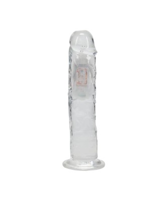LED Vibrating Straight Cock - 20 cm - Transparent