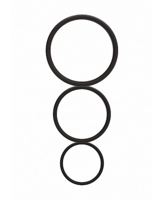 Flat Cock Ring Set - Black
