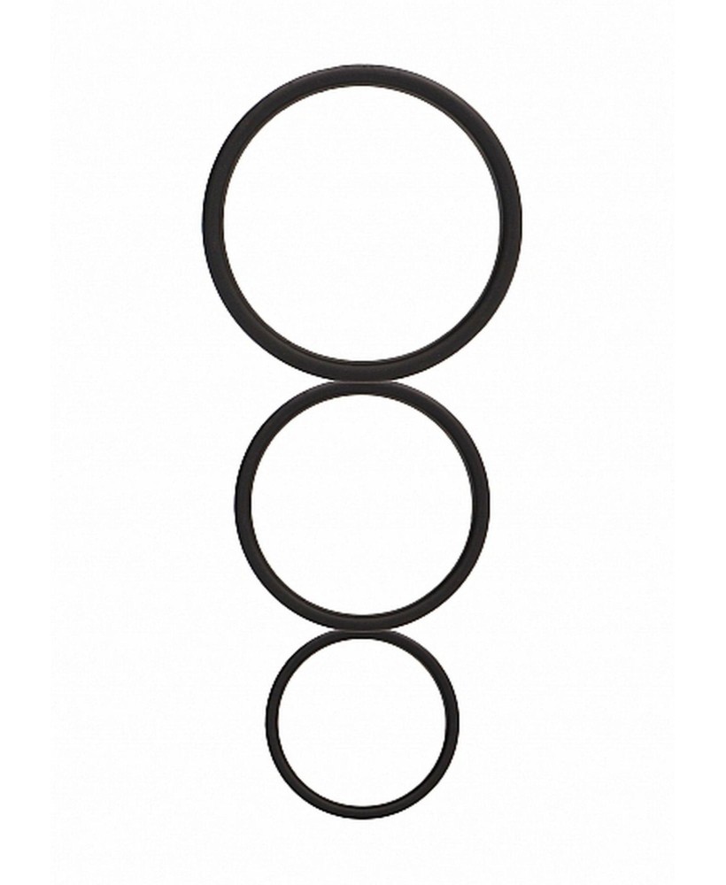 Flat Cock Ring Set - Black