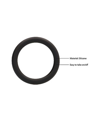 Round Cock Ring Set - Black