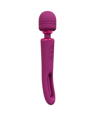 VIVE - Kiku - Rechargeable Double Ended Wand with Innovative G-Spot Flapping Stimulator - Pink